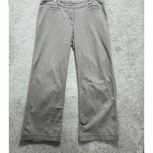 J. Jill Pants Womens 16 Beige Stretch  Flat Front Hook & Eye Cotton Tweed